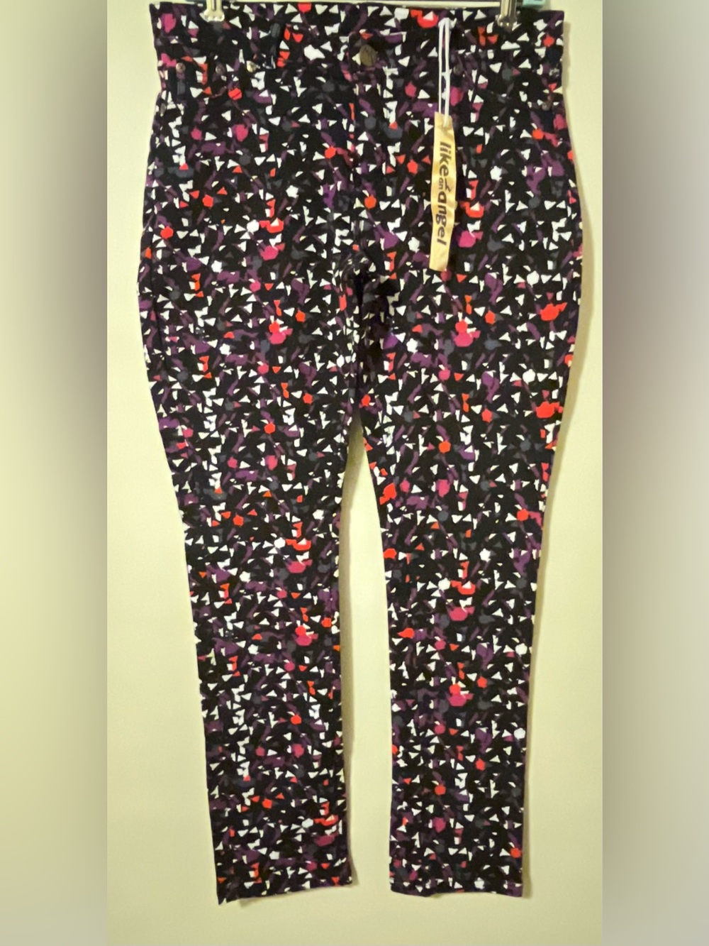Like An Angel Women’s 1X Multicolor Geometric Print Skinny Jeggings - Picture 7 of 13